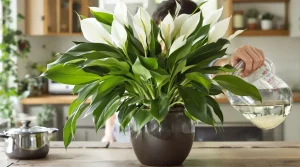 Arrosez vos lys de la paix une fois par mois avec ces 2 produits de cuisine et ils se couvrent de fleurs